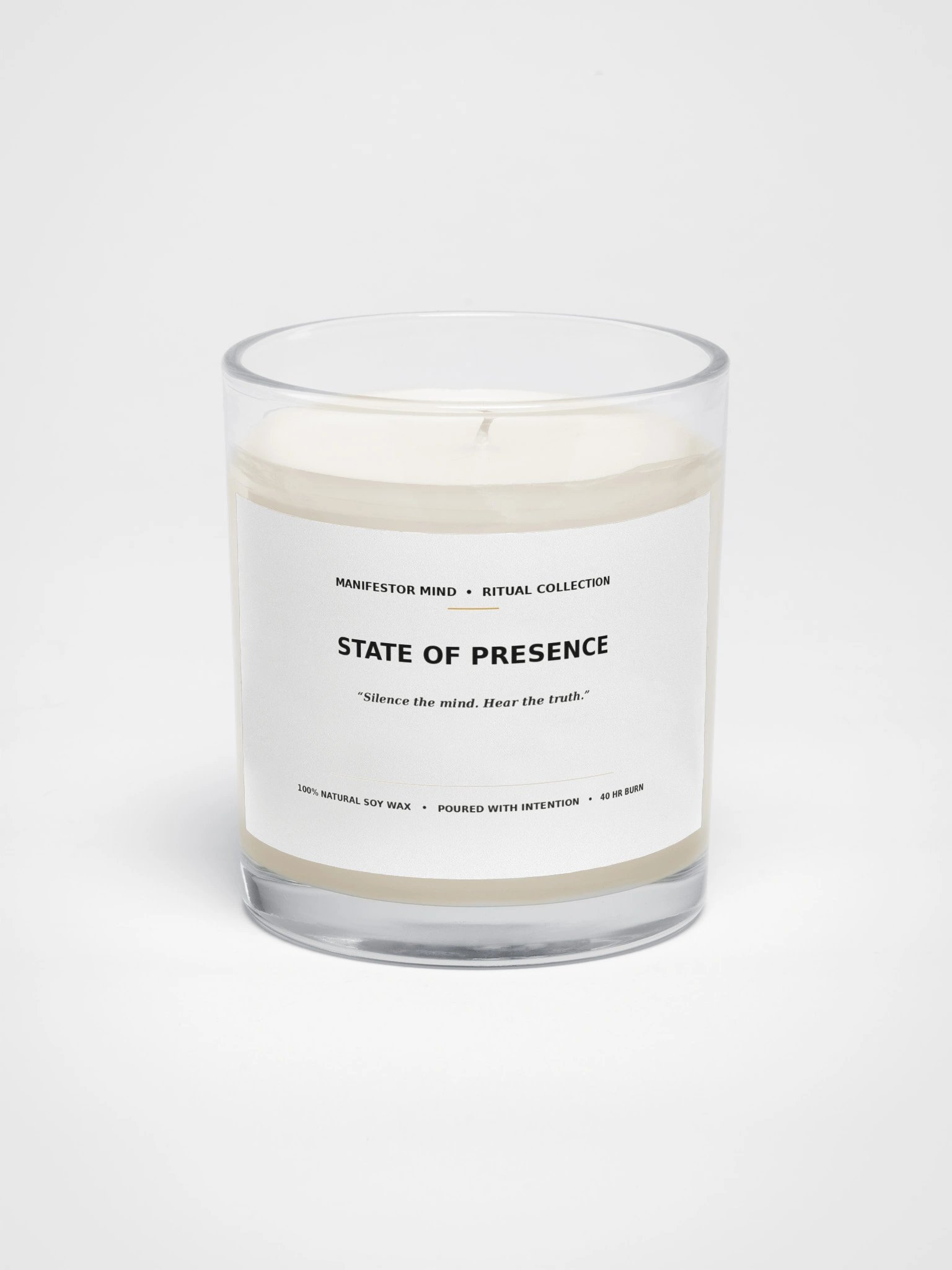 State of Presence Candle - Unscented Meditation & Brain Coherence Soy Candle product image (1)