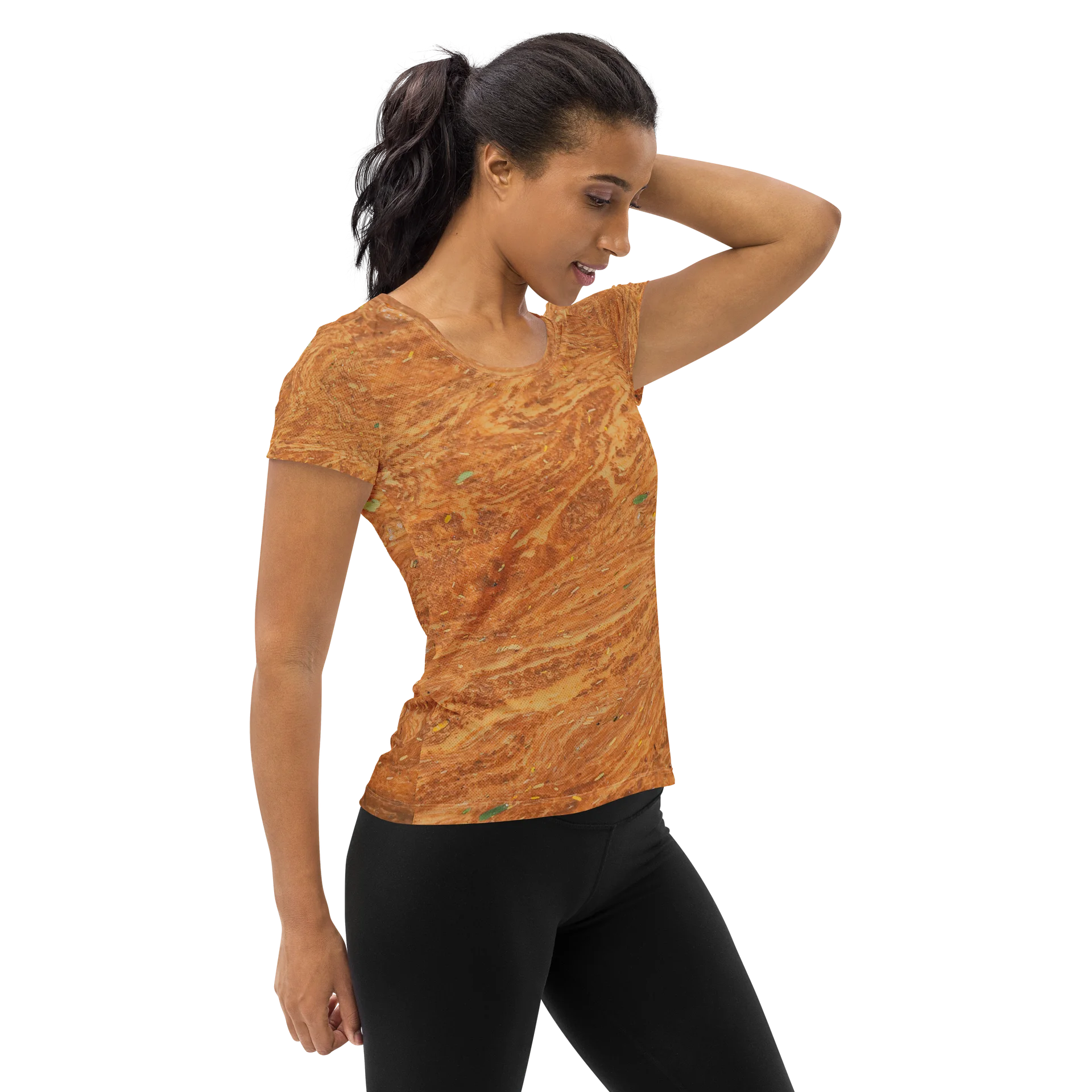 Terracotta Tea All-Over Print Women's Athletic T-Shirt product image (4)