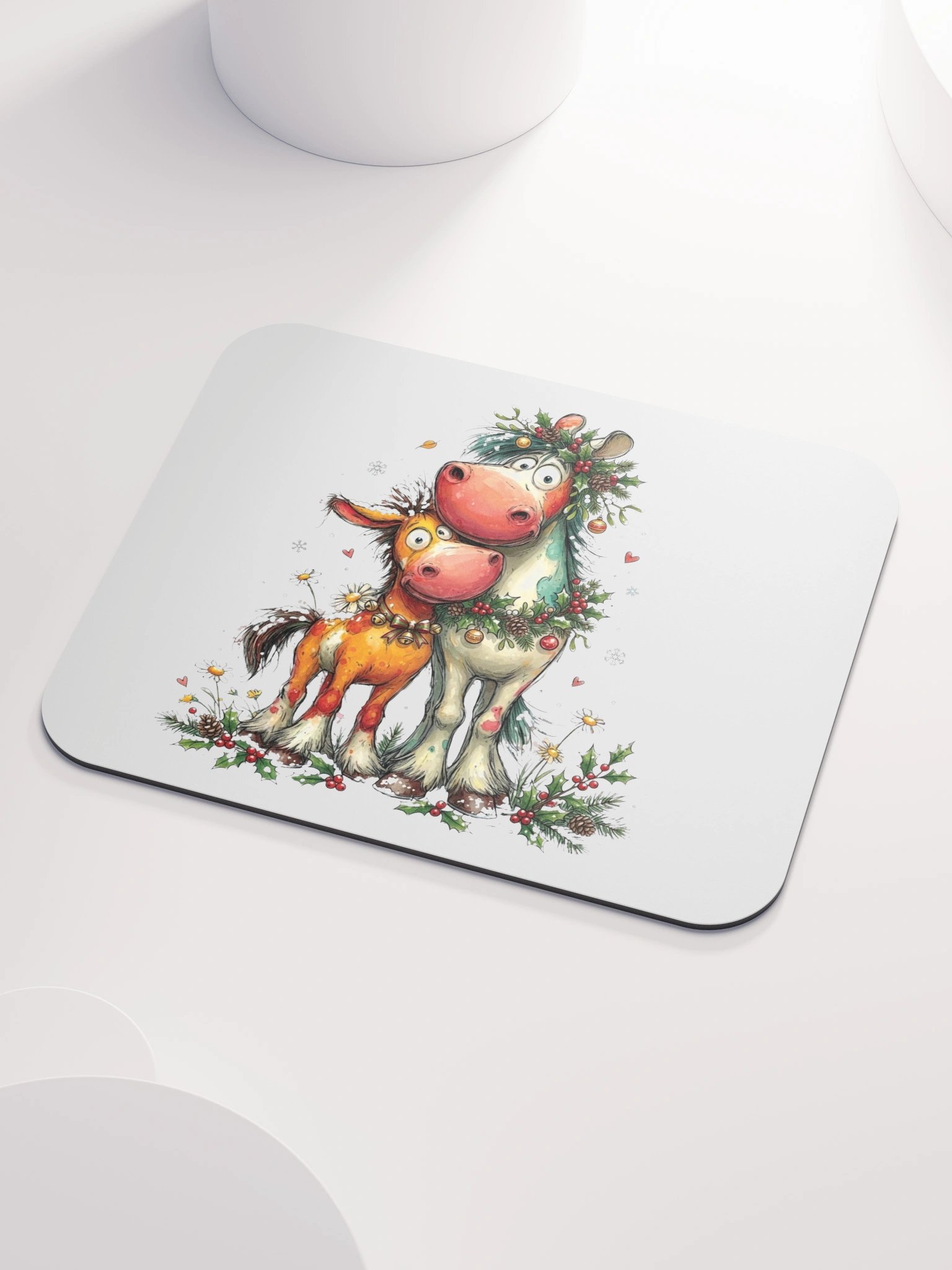 Whimsical Christmas Horses Mouse Pad product image (3)
