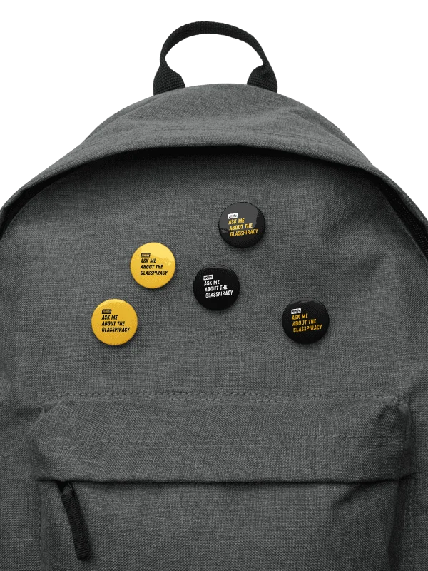 Ask Me About the Glasspiracy Button Pins product image (3)