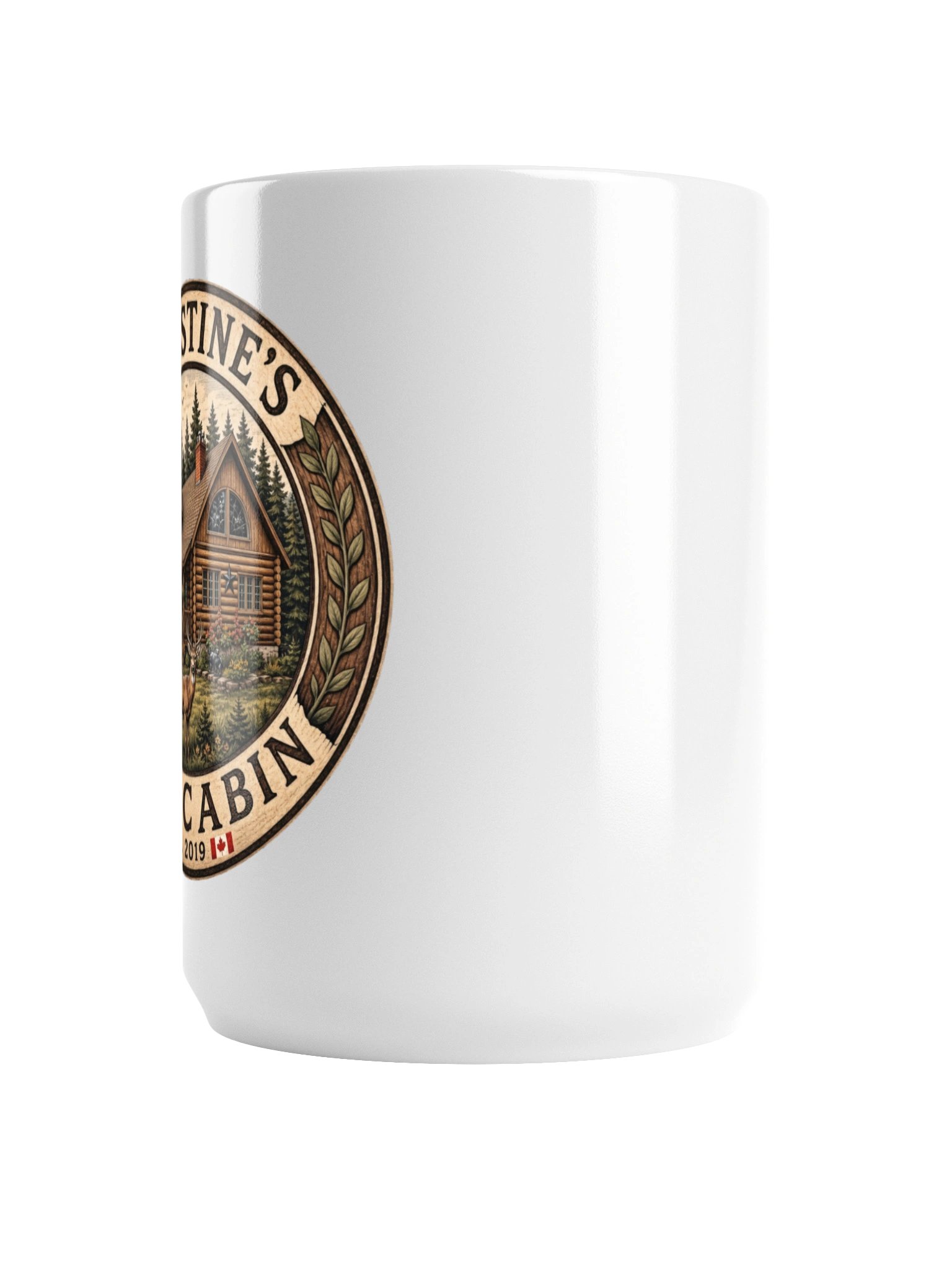 Christine's Log Cabin Ceramic Coffee Mug | 15oz Morning Coffee Cup product image (2)