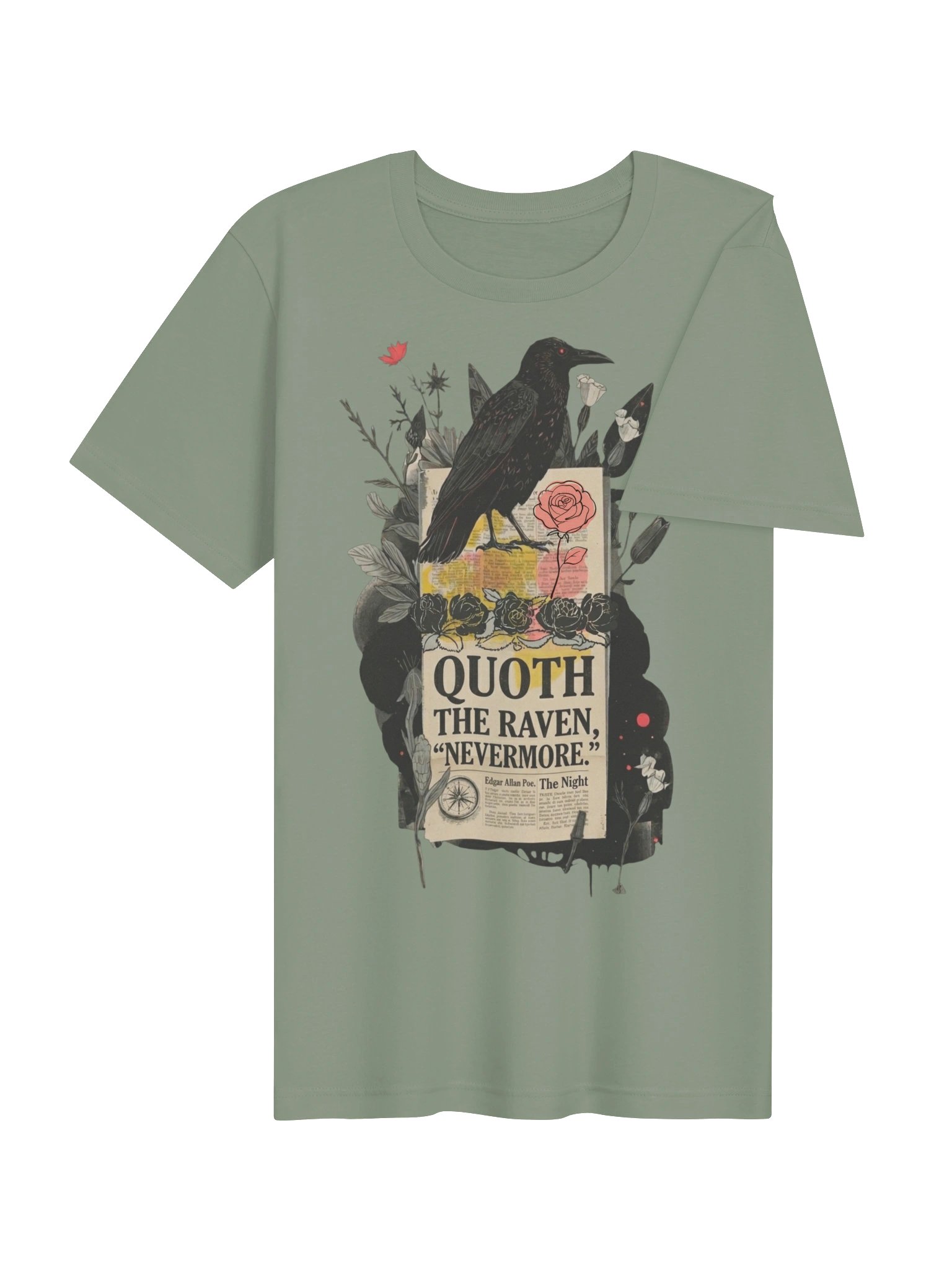 Quoth the Raven Shirt, Edgar Allan Poe Tee, Nevermore Graphic product image (5)
