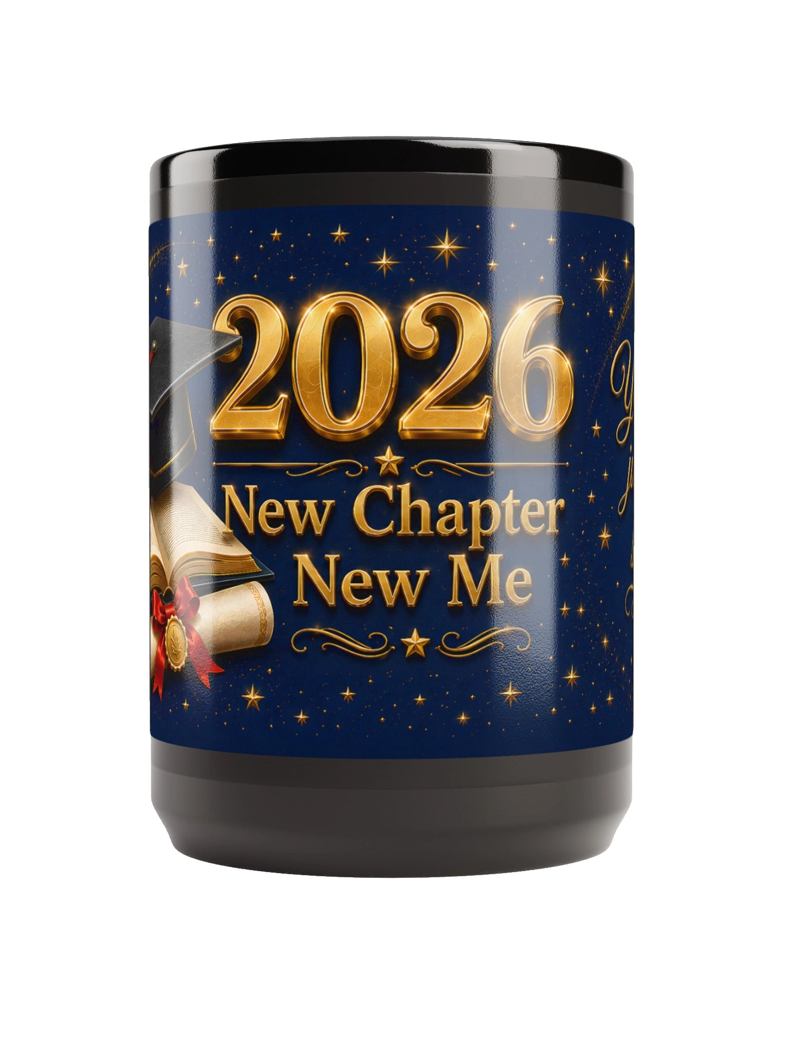 "Class of 2026 New Chapter New Me" Graduation Mug — Navy Wrap product image (3)