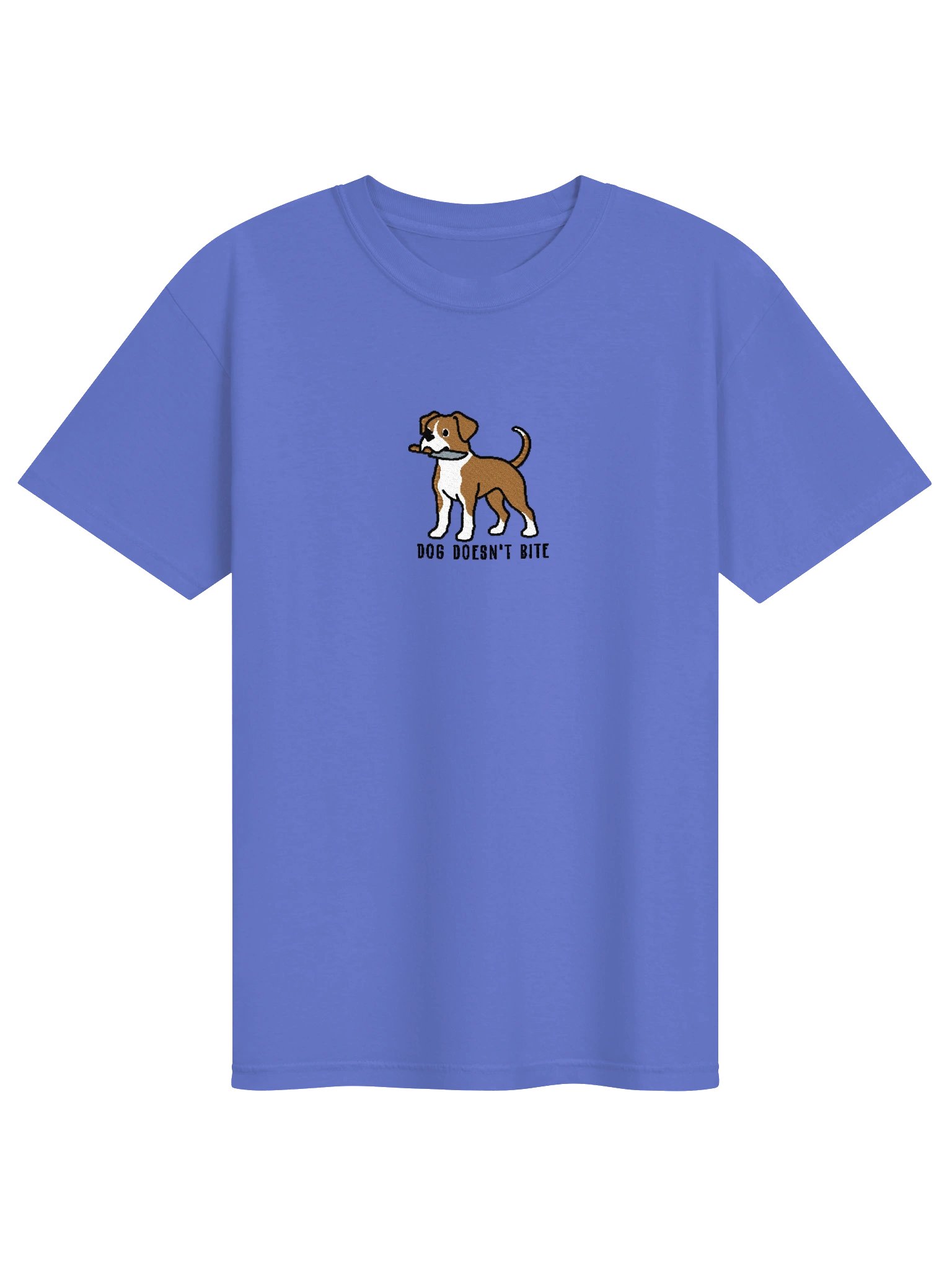 Dog Doesn't Bite Funny Chibi-Style Embroidered T-Shirt for Boxer(Tan) Owners product image (19)