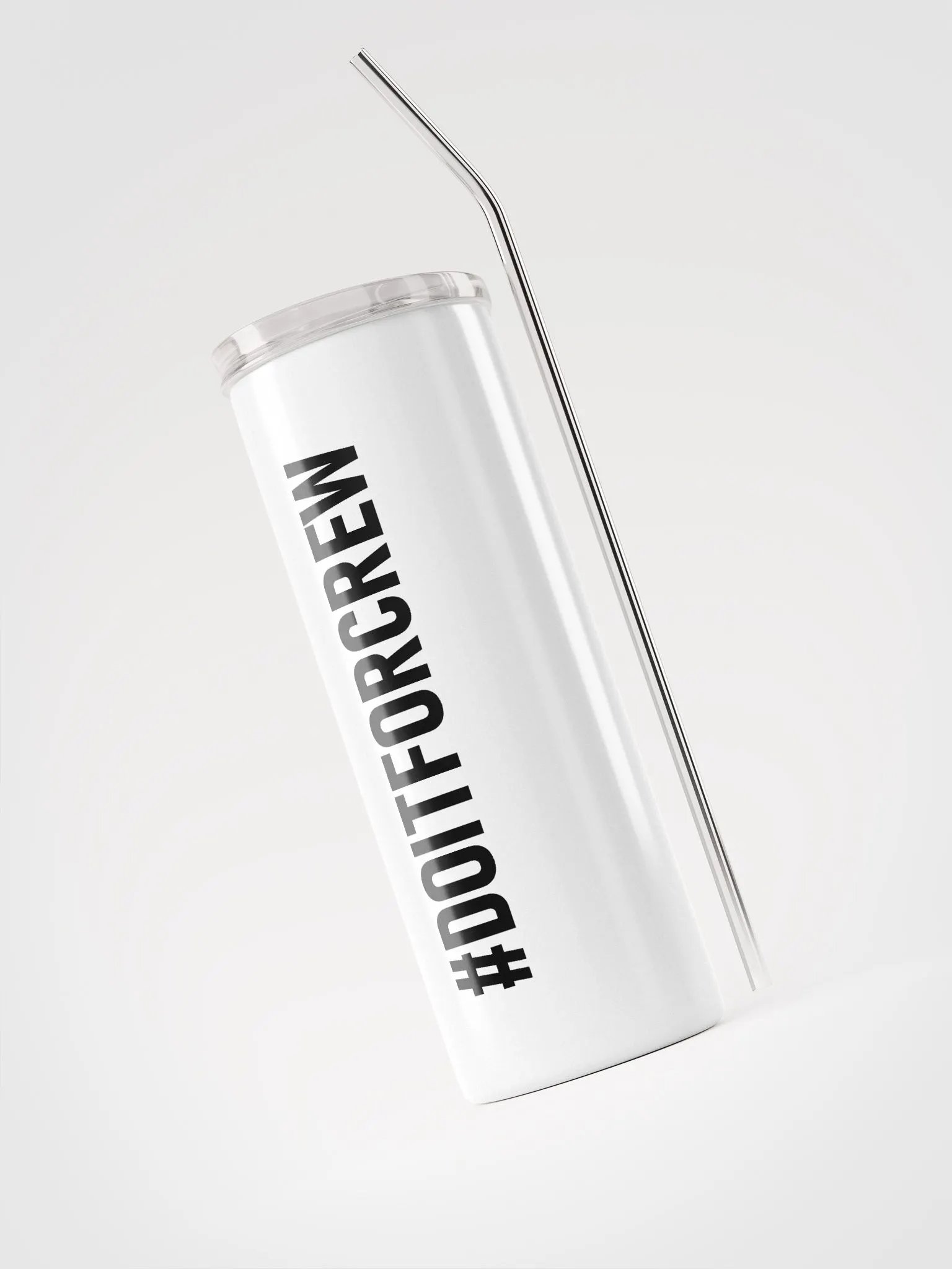 20 oz #DOITFORCREW - High End Travel Tumbler with Straw - White product image (3)