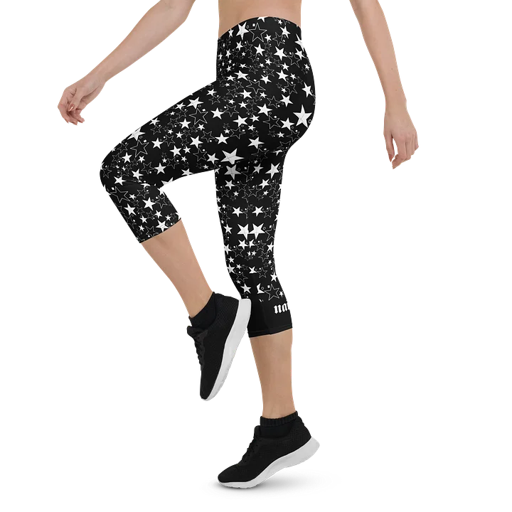 Star Square Circle Star - Black - capri leggings product image (2)