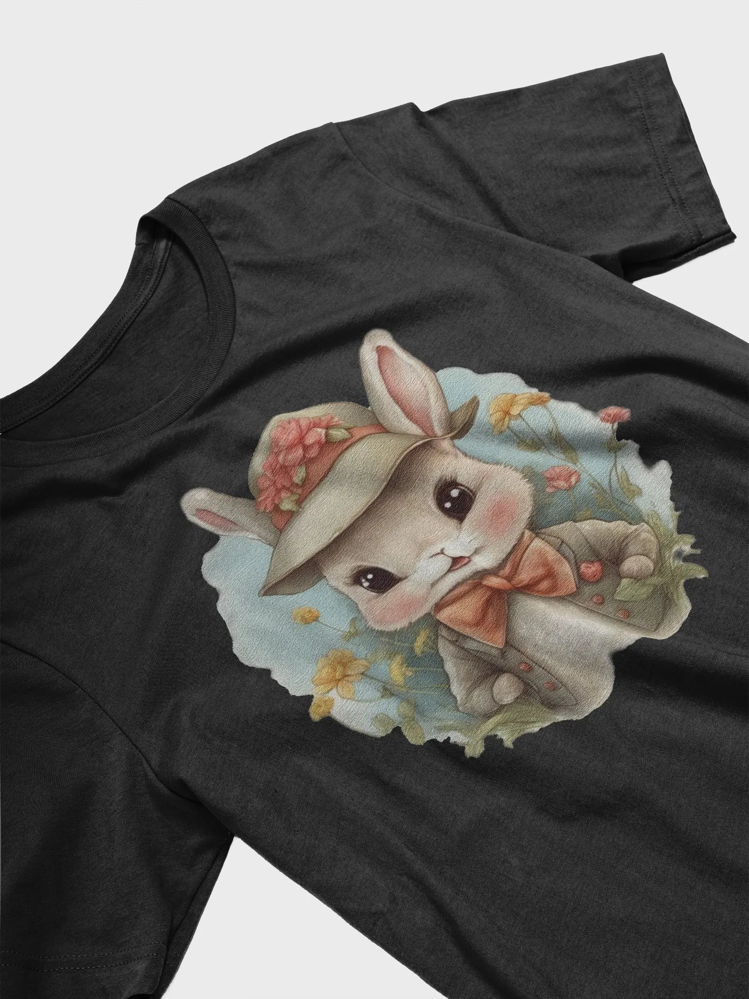 Cute little rabbit wearing a hat and a bow tie Supersoft T-Shirt product image (3)