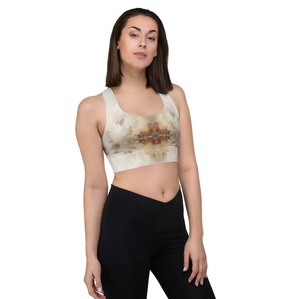 Grunge Gold Abstract Longline Sports Bra product image (5)