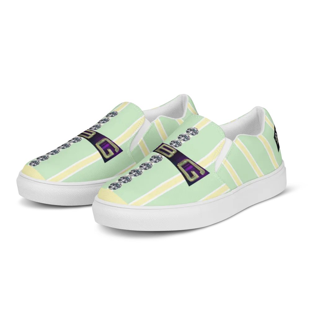 BBG Lime Green & Yellow Diamond Cross Women's Slip On product image (2)