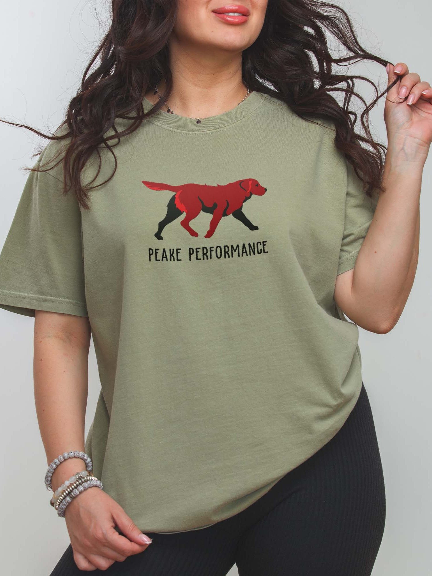 Peake Performance T-Shirt(Embroidered) of a Chesapeake Bay Retriever(Brown) product image (2)