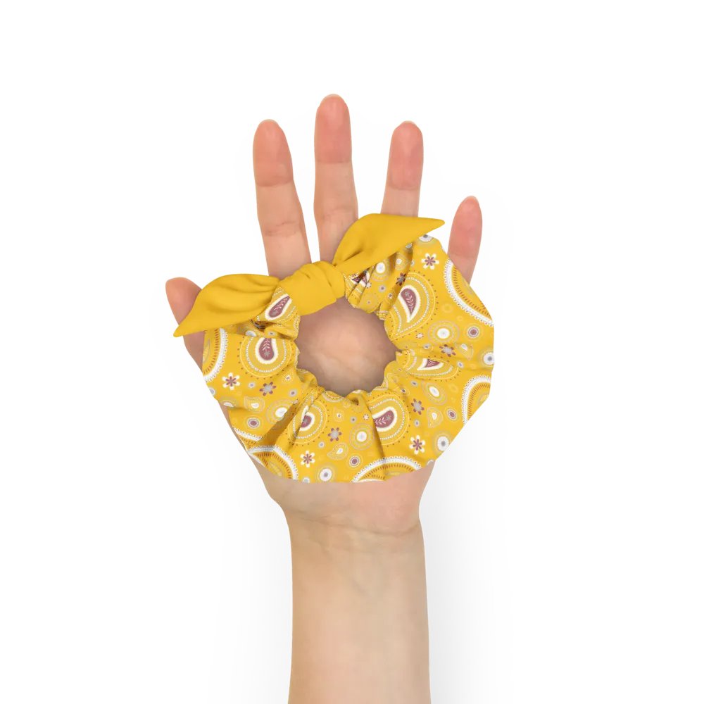 Yellow Paisley Dreams All-Over Print Scrunchie product image (6)