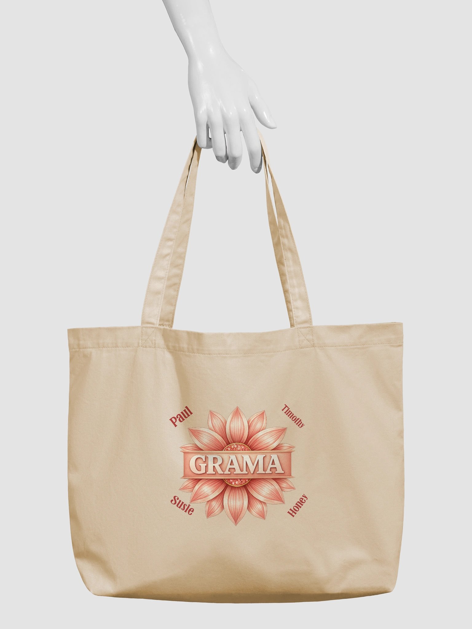 🌿 SEO Title Eco-Friendly Organic Cotton Tote Bag – Personalized Floral Family Tote, Custom Name Gift, Reusable Grocery & Everyday Bag product image (3)
