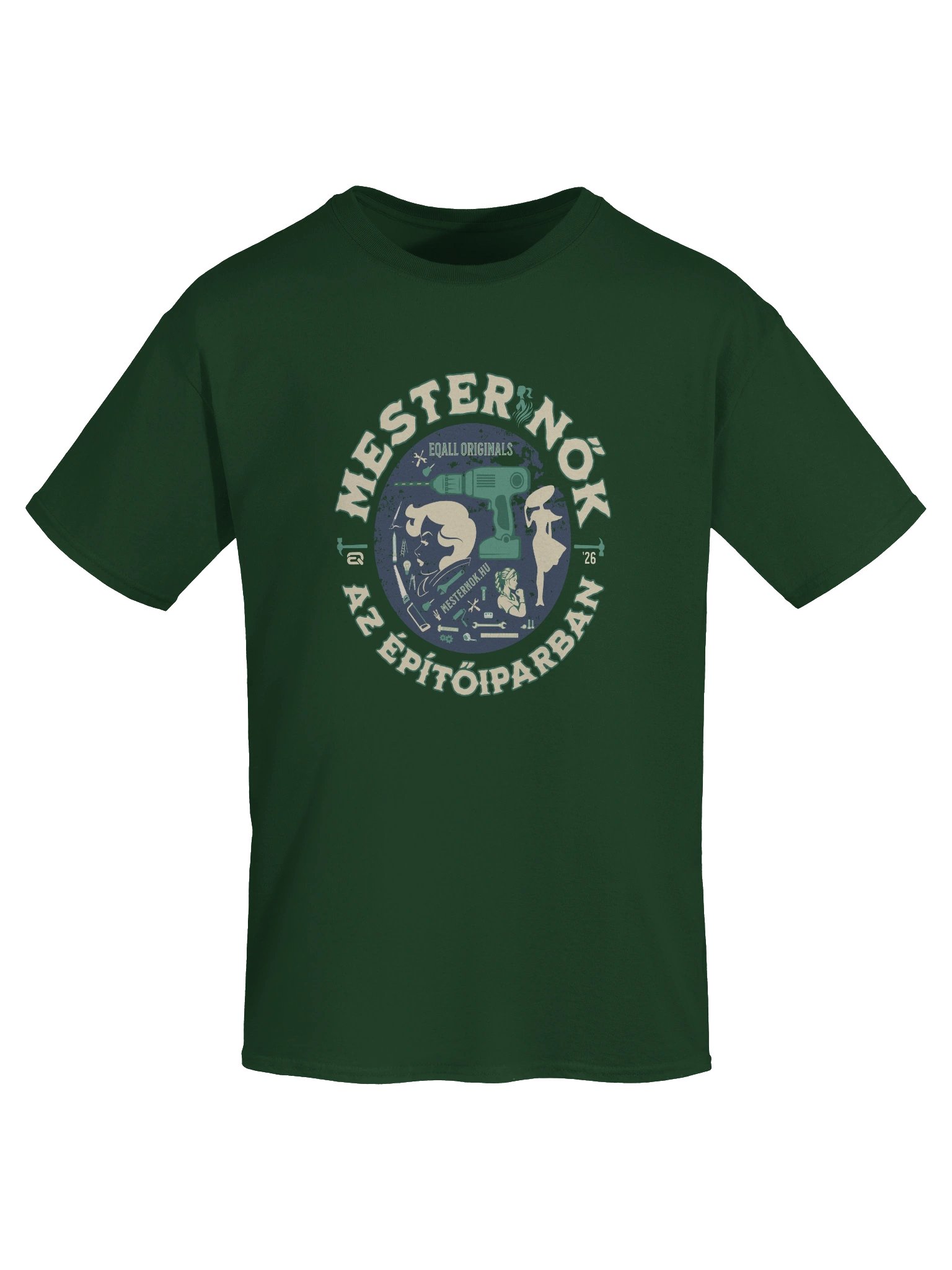 Mesternők Retro Vibe_Unisex 100% Pamut Gildan Dizájn_EQALL.hu® Originals_Kék / Zöld product image (7)