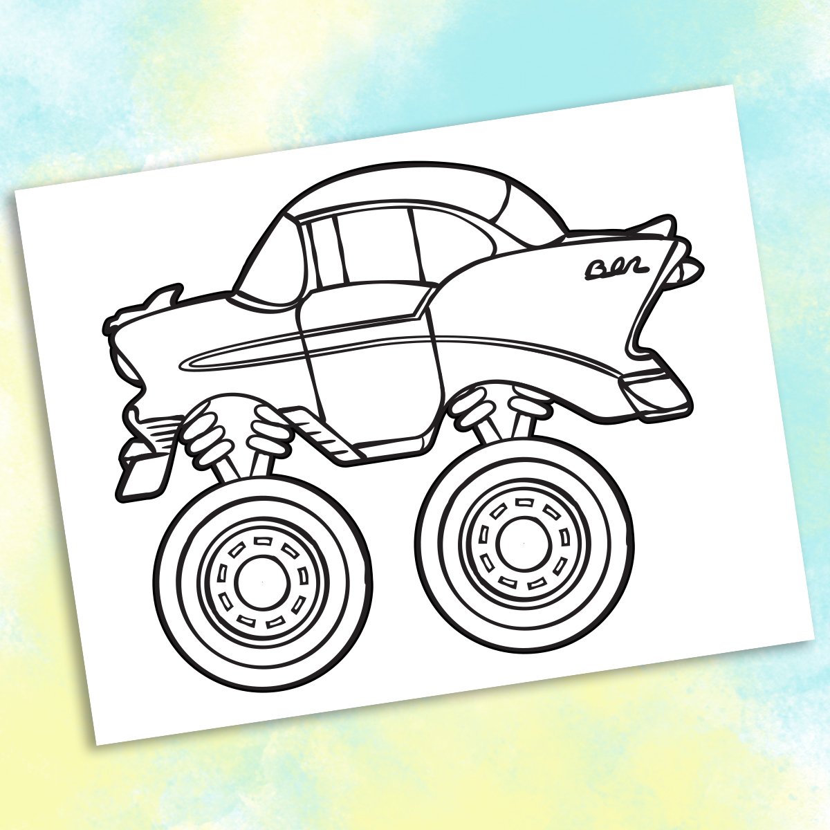 Classic Car Coloring Page product image (4)