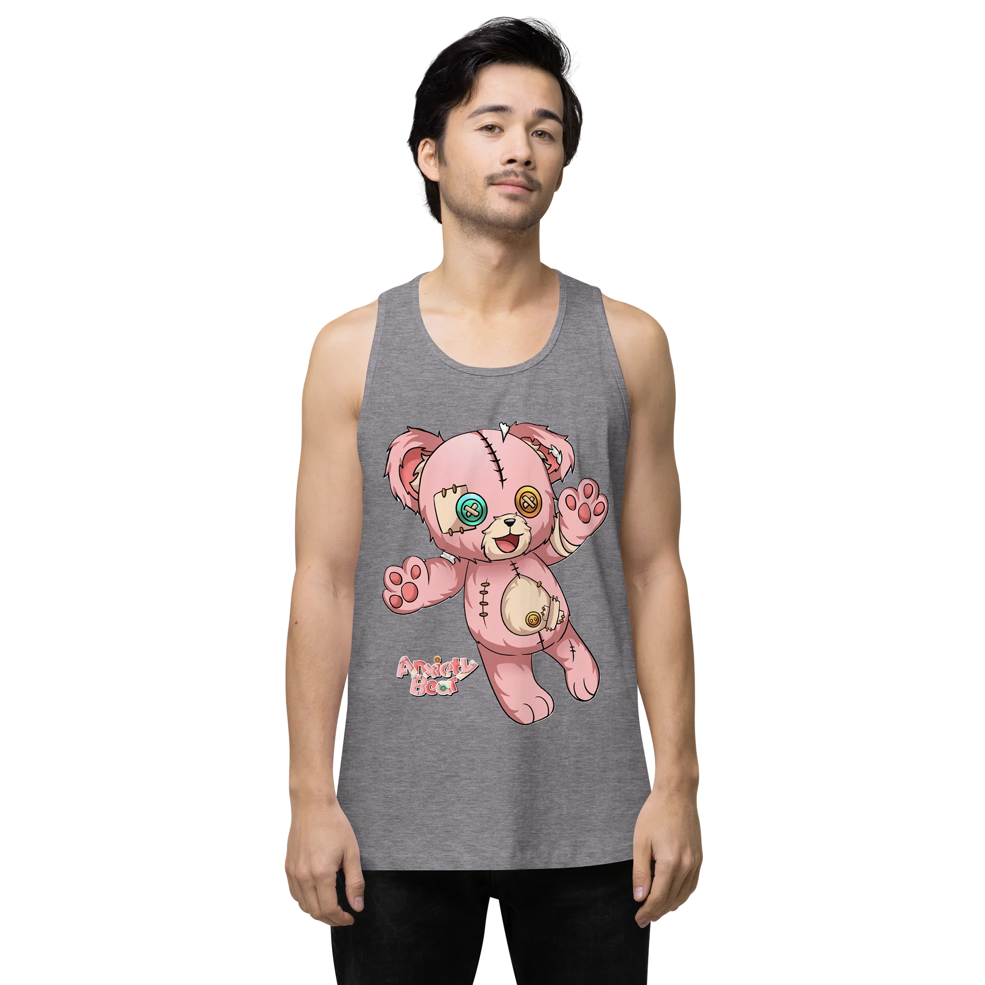 Chibi Anxiety Bear Men's Tank product image (6)