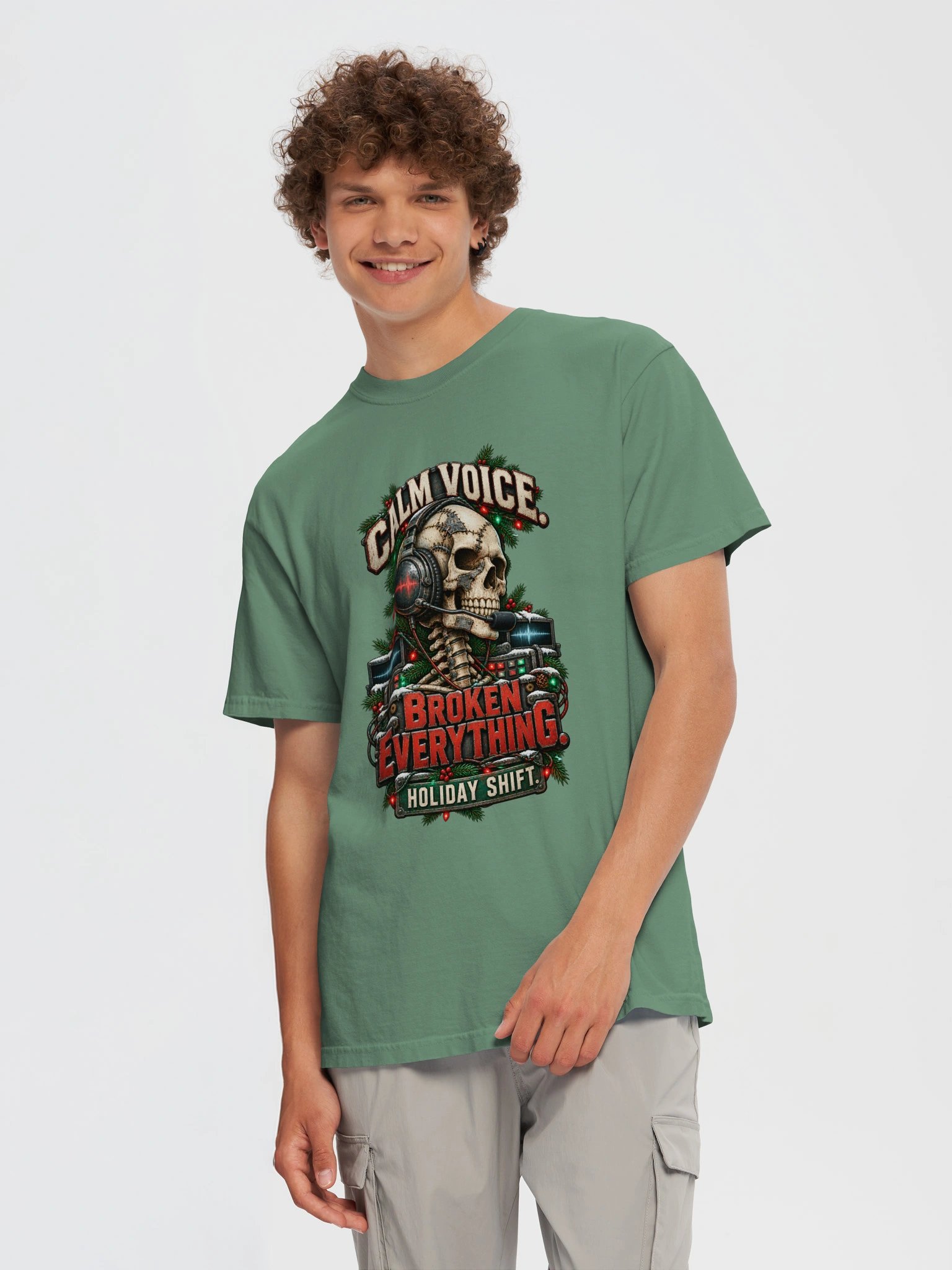911 Dispatcher Christmas Shirt — Calm Voice, Broken Everything | Broken Sleigh™ product image (6)