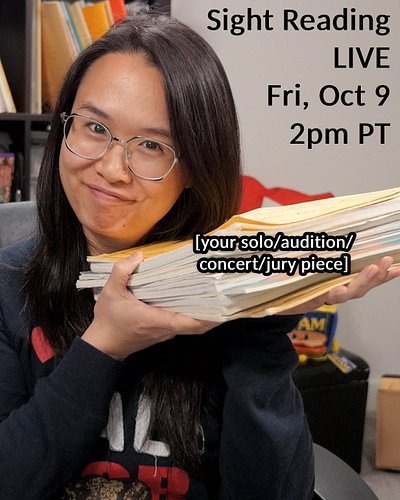 Tomorrow at 2pm PT: send me what you’re working on and I’ll sight read it live (or maybe I've seen it before, lol 😛). Auditio...