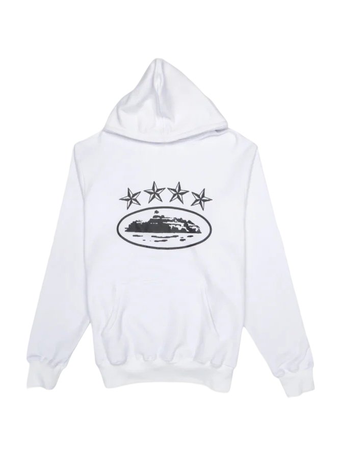 Corteiz 4 Starz Alcatraz Hoodie White product image (1)