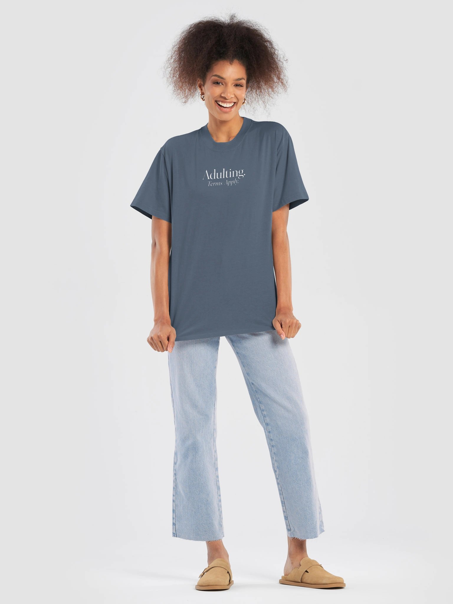 "Adulting. Terms Apply." — Oversized Faded Tee product image (3)