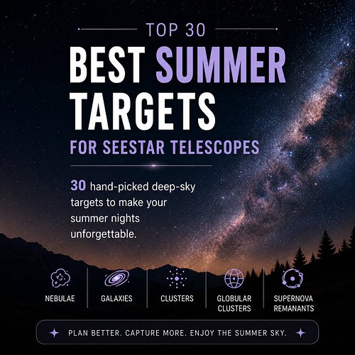 Capture 30 incredible deep-sky targets with your Seestar telescope this summer 🔭

From vibrant nebulae to distant galaxies, t...