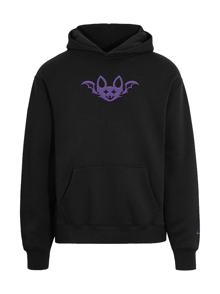 Purple Embroidered Bat Unisex Oversized Hoodie product image (1)