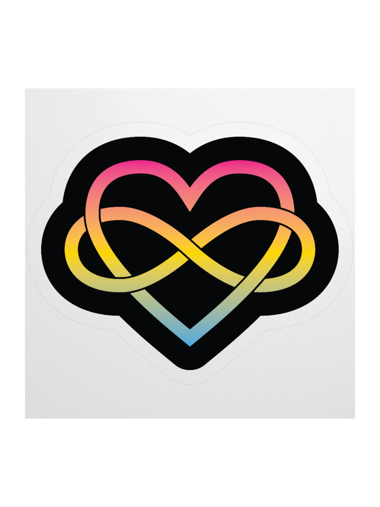 Pansexual Pride Gradient Polyamory Infinity Heart Sticker product image (2)