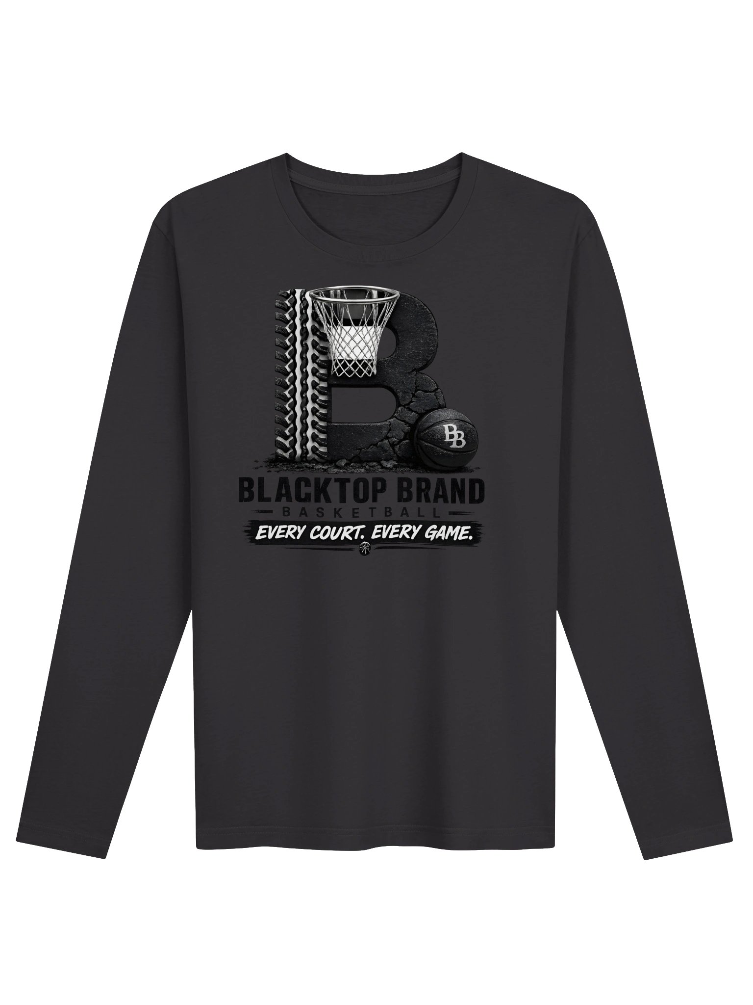 Blacktop Brand Basketball Logo Long Sleeve product image (1)