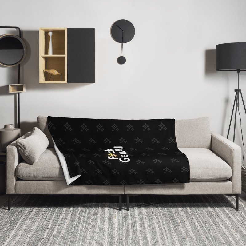 Absolut Idiocy Throw Blanket - F✨ck Generative AI (Pattern) product image (2)