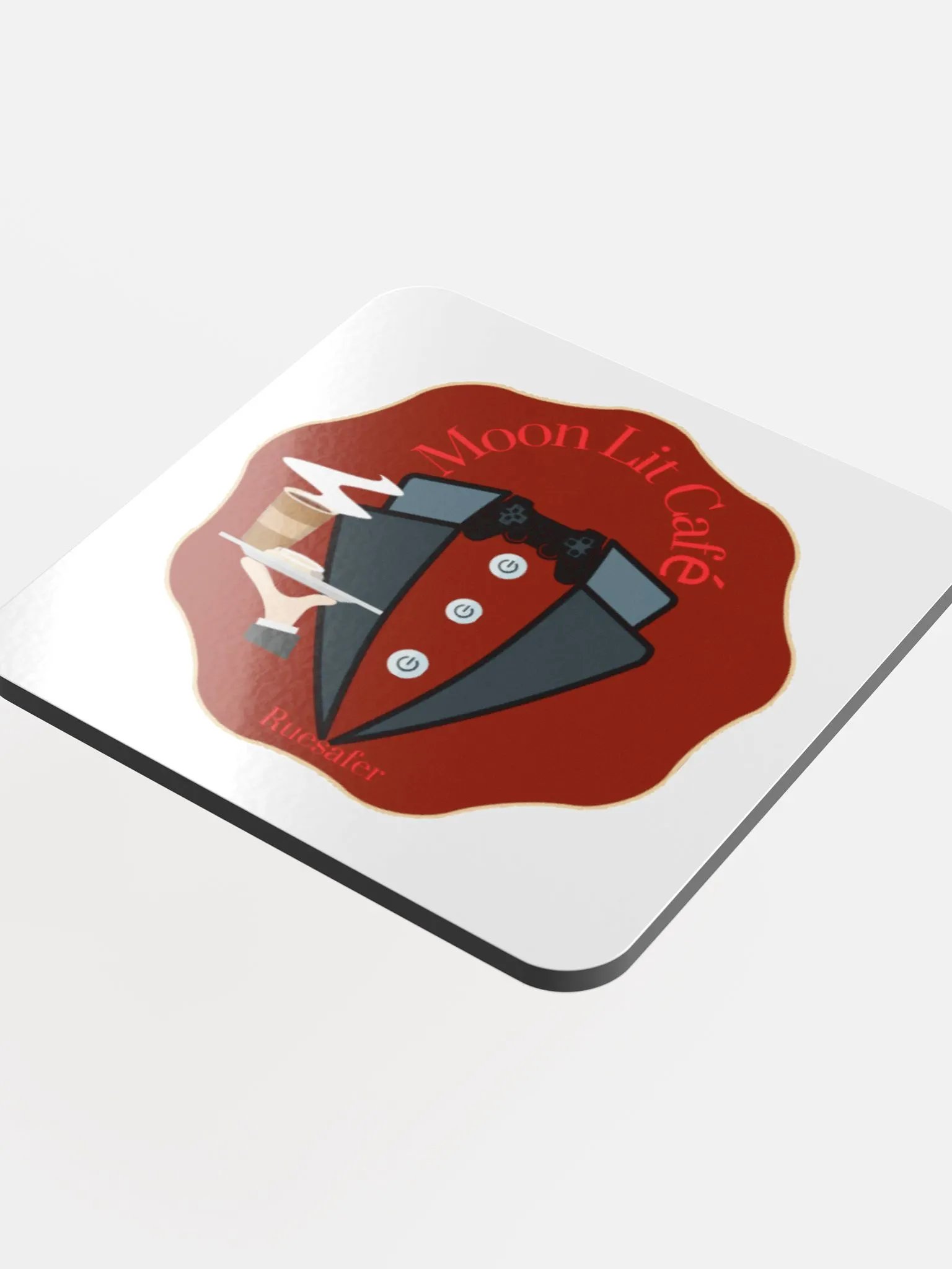 Moon Lit Cafe - Glossed Cork Coaster product image (4)