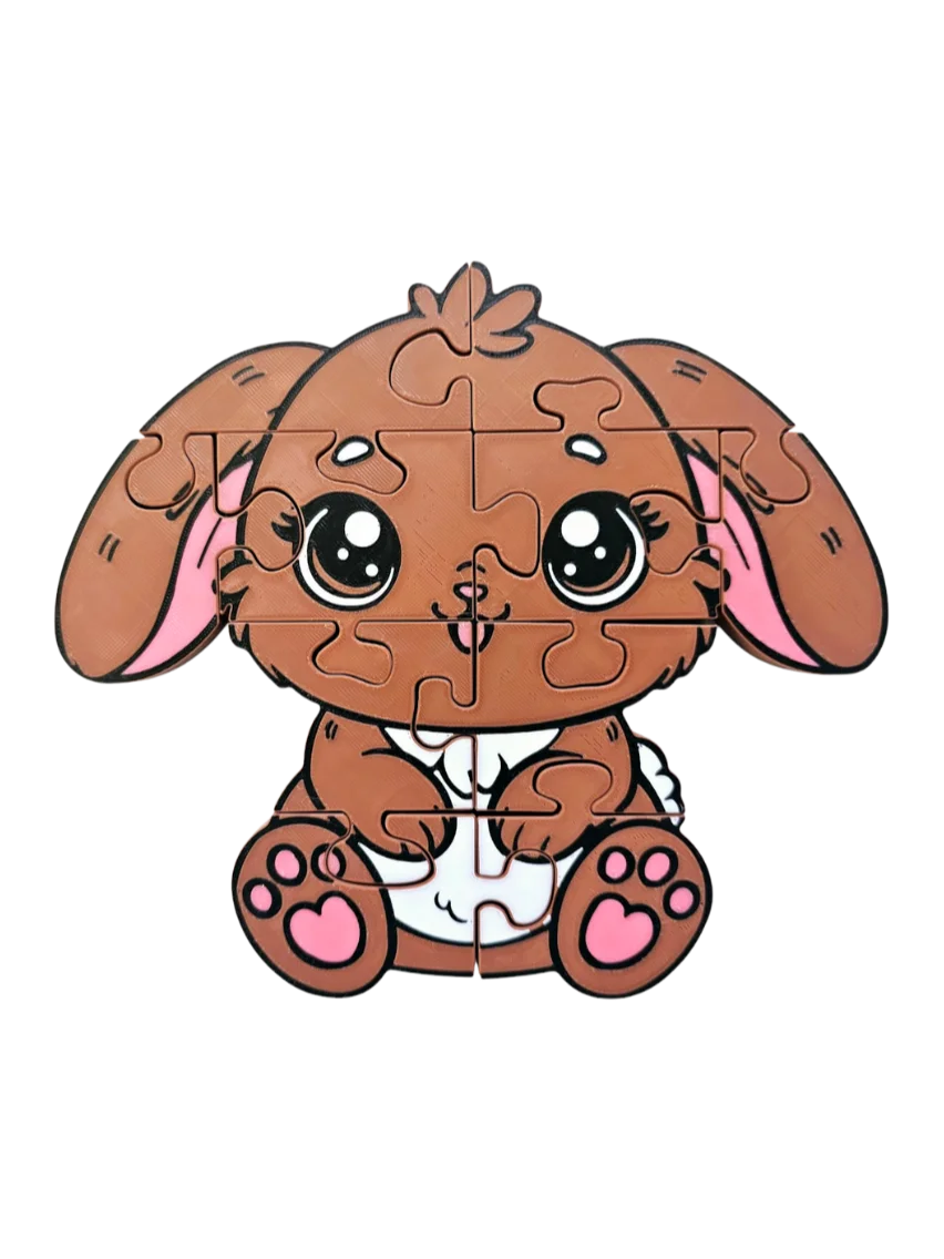 Bunny 3D Printed Jigsaw Puzzle, Educational Rabbit Toy for Kids, Montessori Play, STEM Learning product image (1)