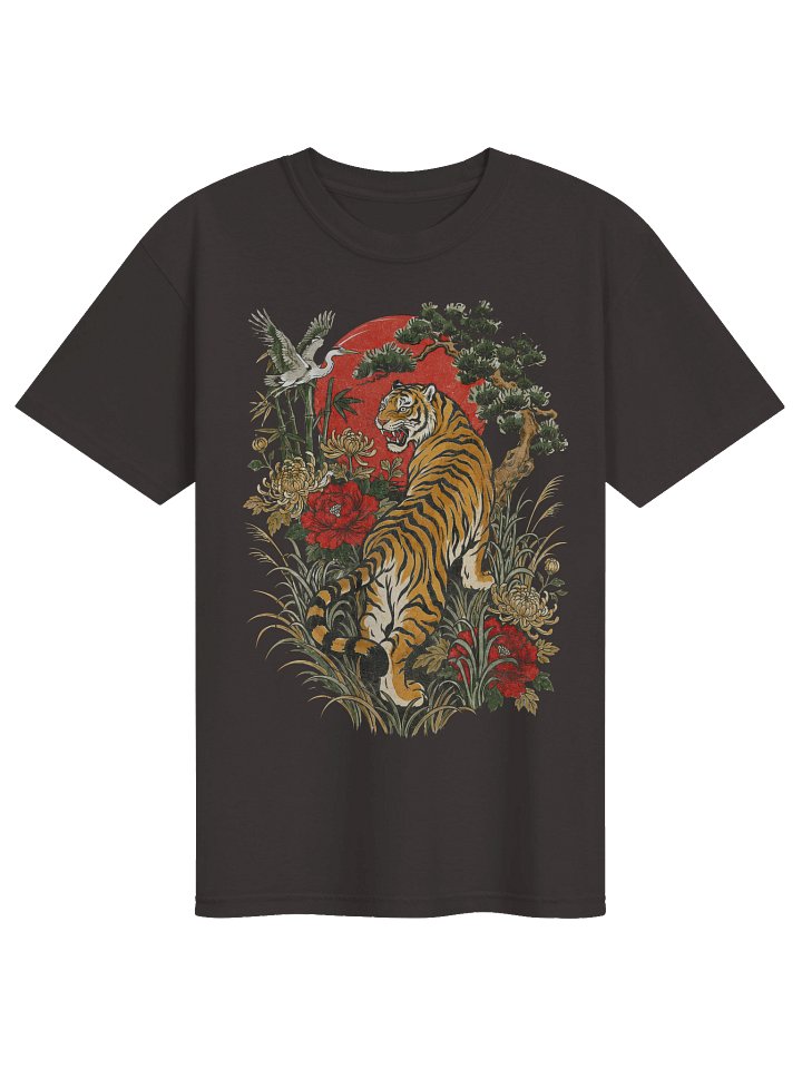 Tiger Graphic Tee, Comfort Colors Japanese Art T-Shirt, Floral Tiger Shirt, Vintage Animal Tee, Unisex product image (11)