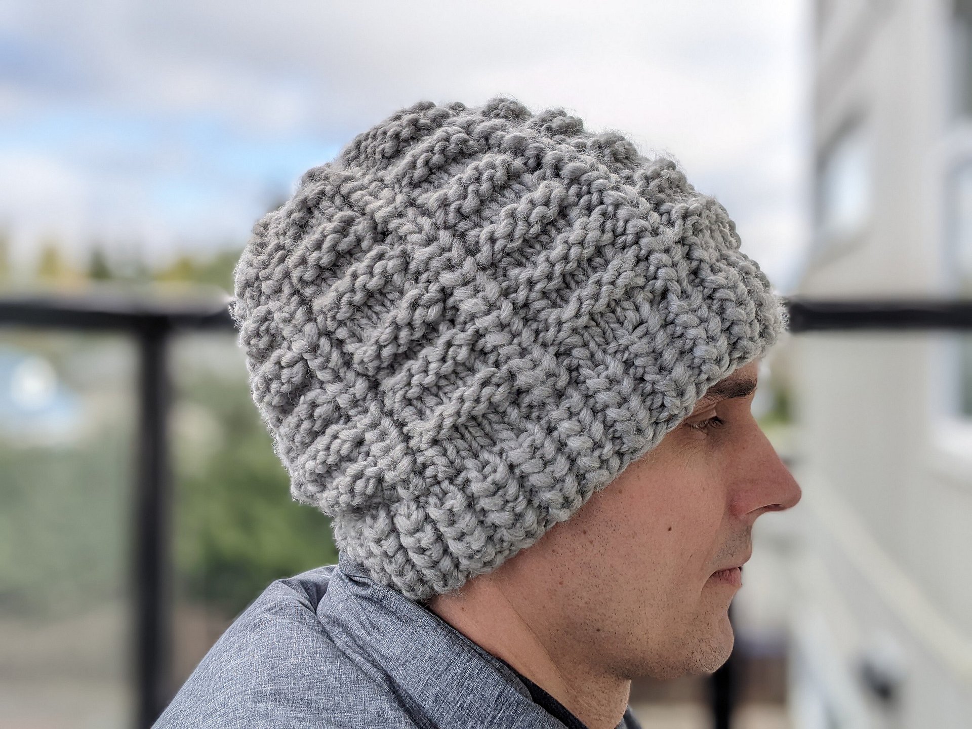 Chunky Knit Men’s Slouchy Hat Pattern product image (3)