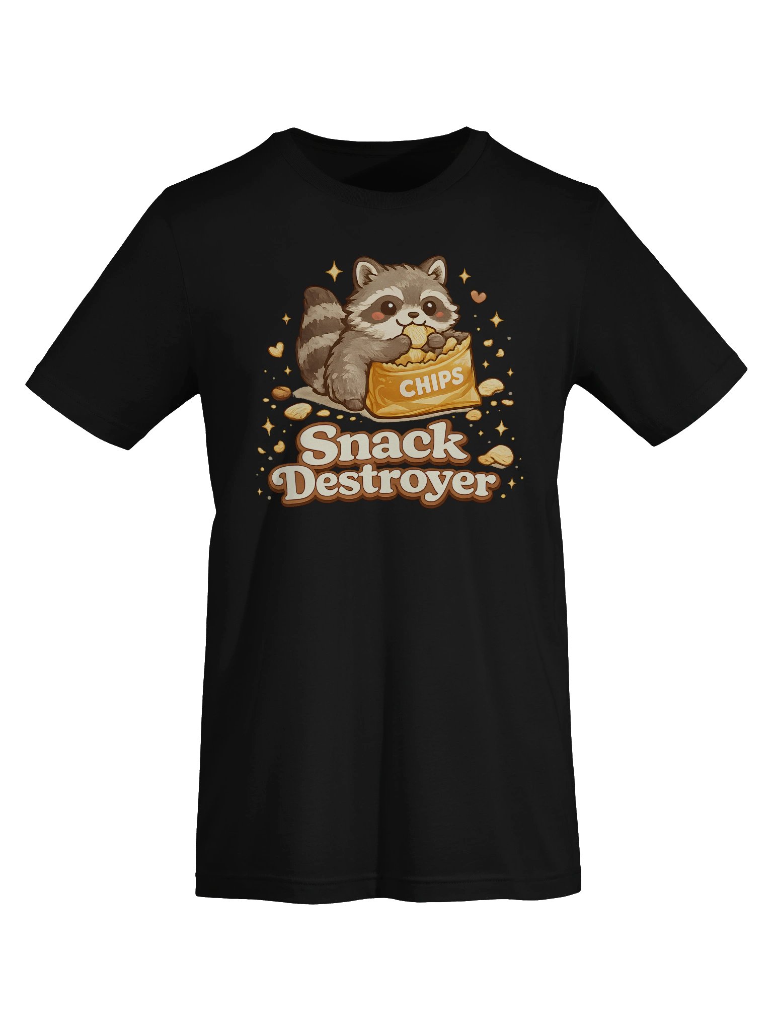 Snack Destroyer Raccoon Graphic Tee, Funny Food Lover Shirt, Cute Silly Couple Shirt Idea product image (5)