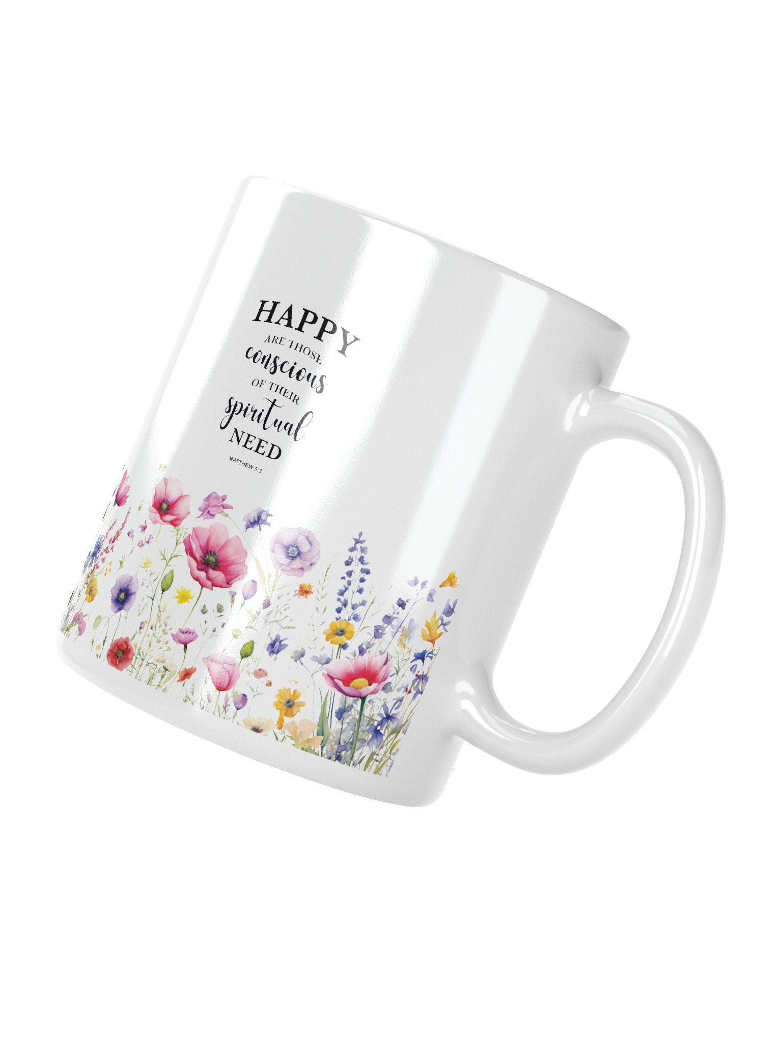 2026 Yearly Text Christian Mug – Matthew 5:3 Inspirational Floral Coffee Cup product image (4)