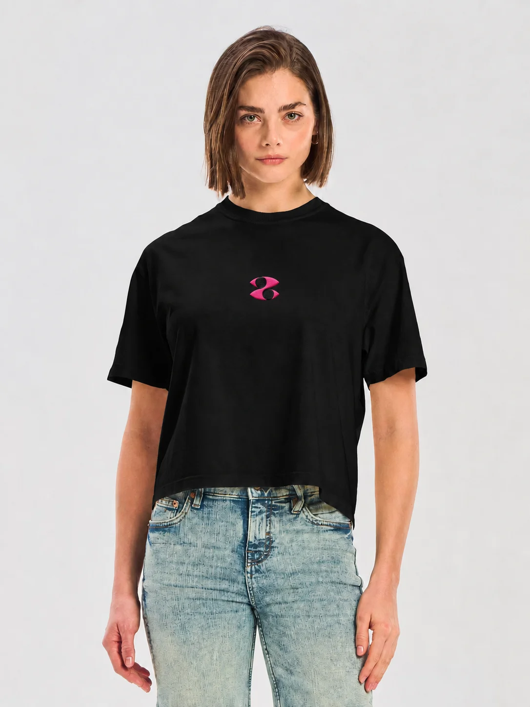 Embroidered Cropped Tee - Rose product image (3)