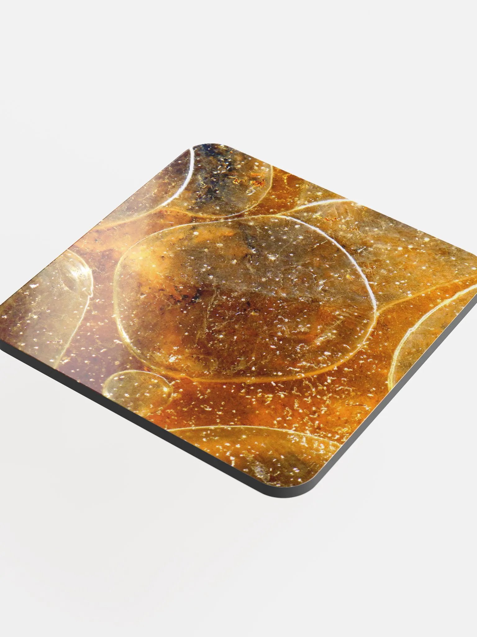 Glossed Cork Coaster - Gold Bubbles product image (4)