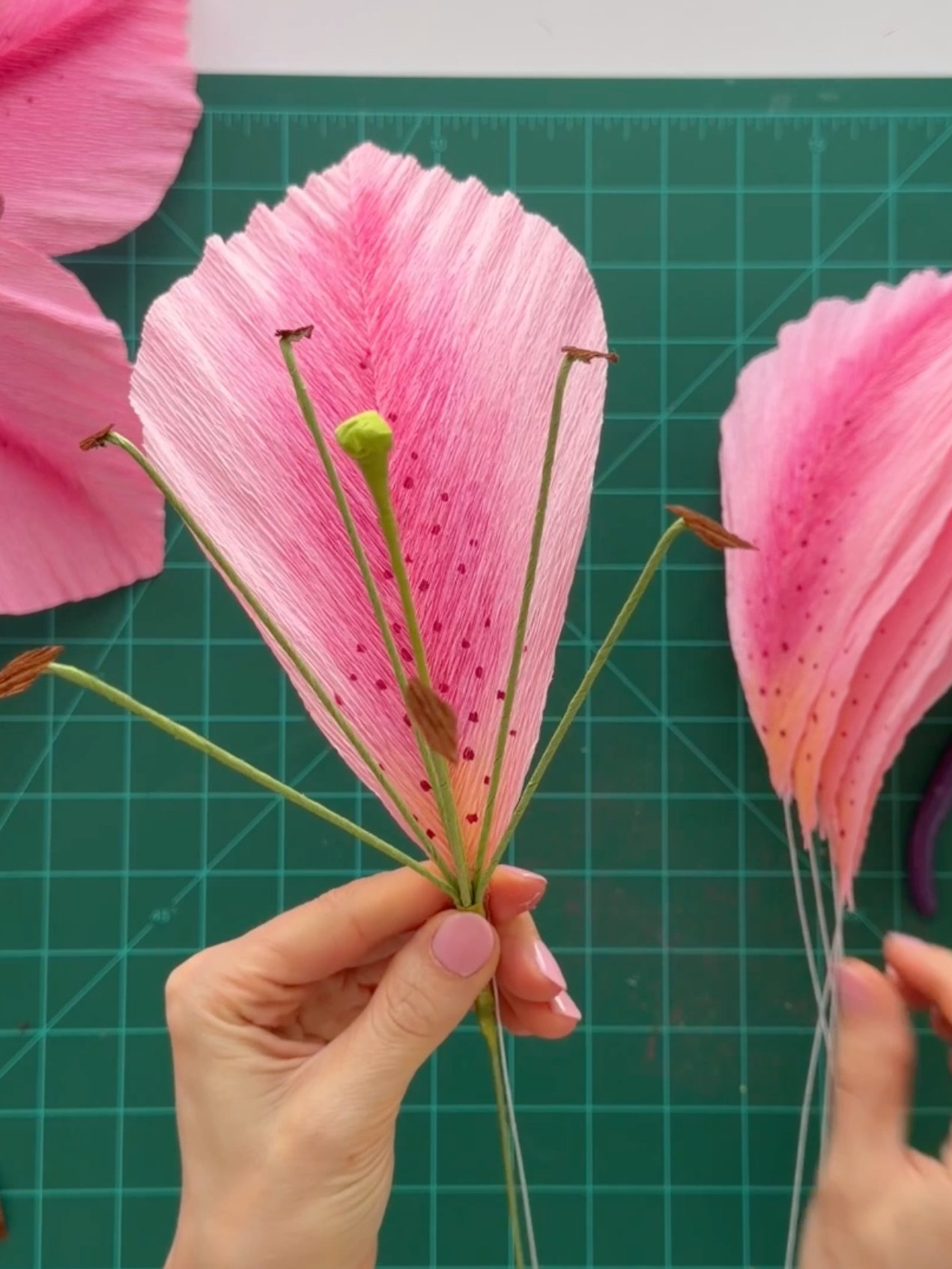 DIY Giant Crepe Paper Lily Flower: 3 sizes Templates from Video Tutorial + Materials Checklist product image (9)
