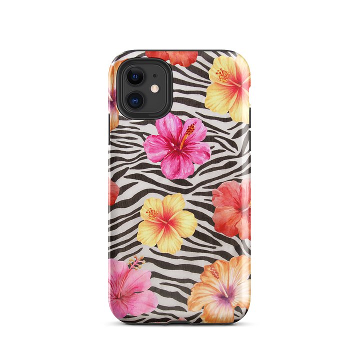 zebra hibiscus i phone case product image (2)