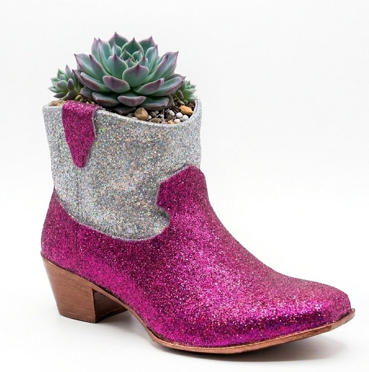 Cowgirl Boot 4 inch. Planter (Pink) product image (1)