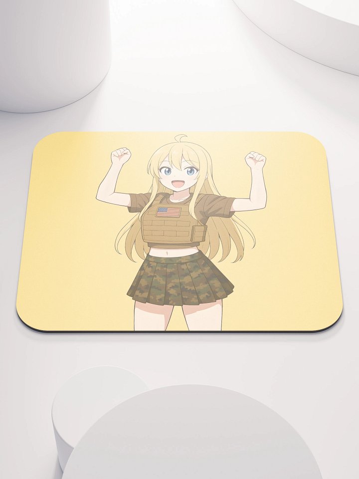 Blonde Tactical Anime Girl Mousepad product image (2)