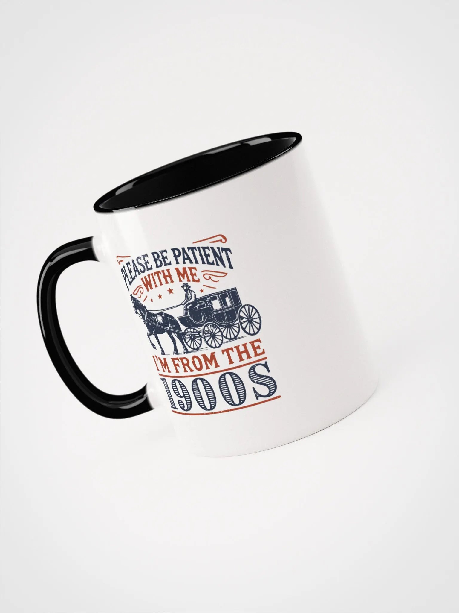 Vintage Horse Cart Coffee Mug – Funny Retro Gift with 1900s Humor product image (5)