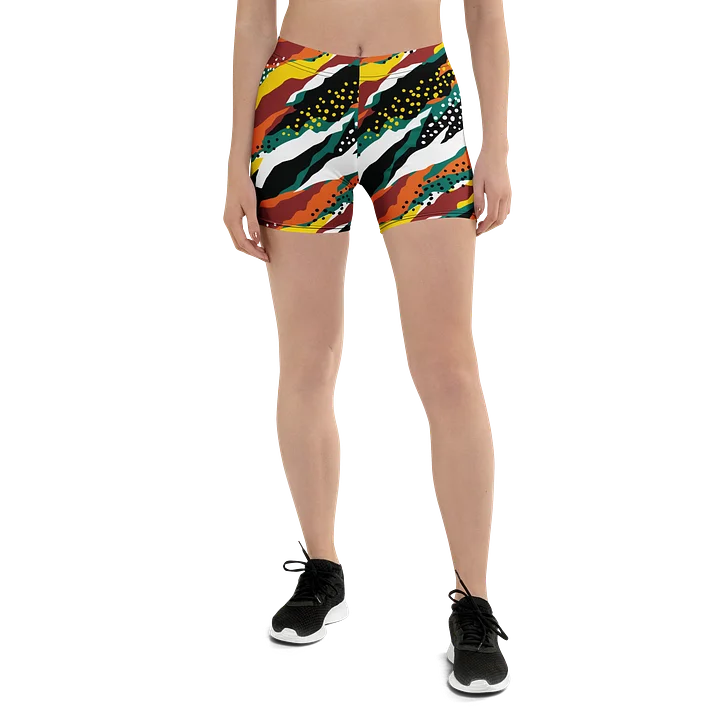 Terracotta & Teal Abstract Safari Pattern | Vibrant All-Over Print Shorts product image (1)