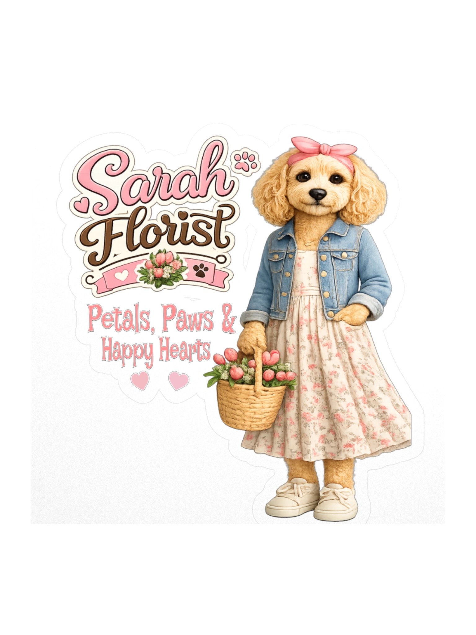 Sarah Florist Cute Dog Kiss Cut Stickers product image (1)