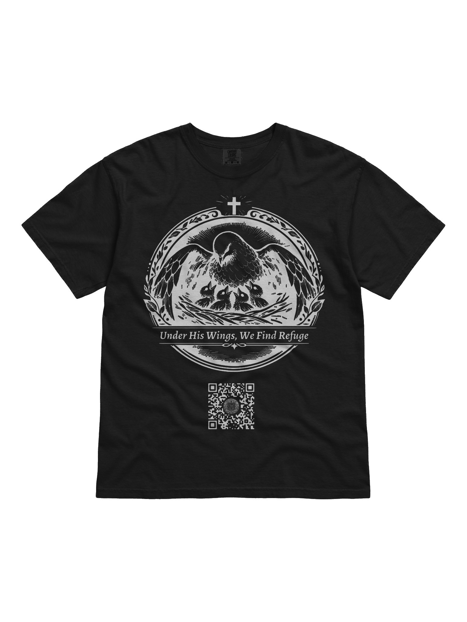 Sheltered and Nurtured (White on Black/Color) product image (1)