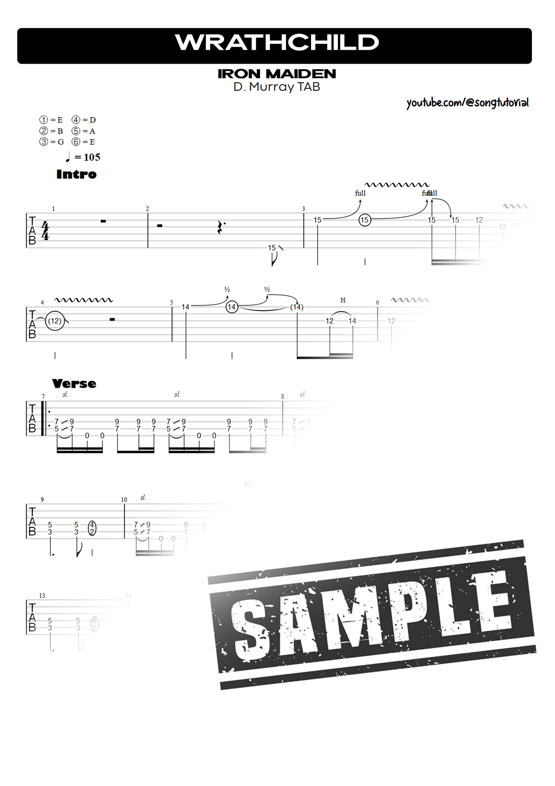 Wrathchild | PDF Tab + Guitar Pro | Iron Maiden product image (2)