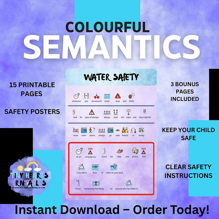 Colourful Semantics Safety Poster Bundle | 15 Visual Safety Rules for Kids | SEN, EYFS, Classroom, PSHE, Mental Health product image (1)
