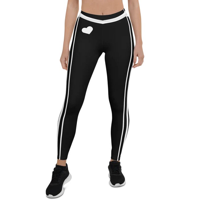 Black and White Stripes/All-Over Print Leggings by Sublicolor product image (1)