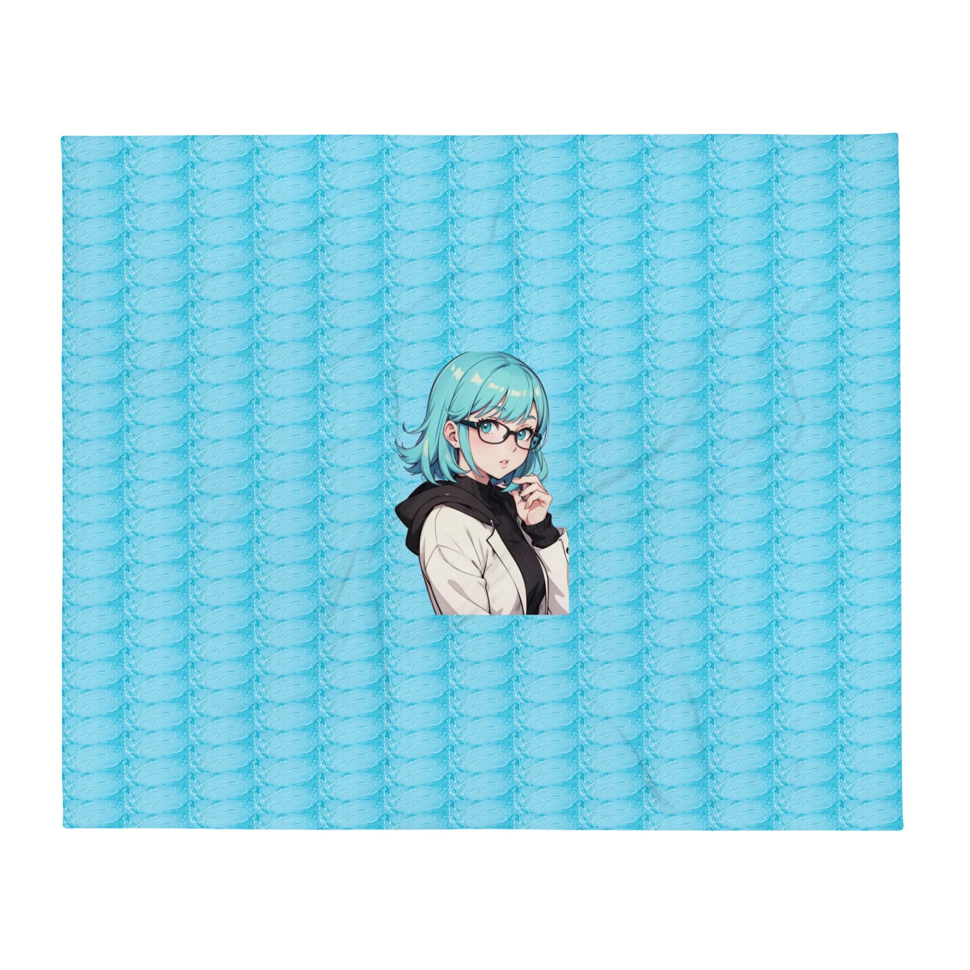 (Aqua WAIFU) K Throw Blanket product image (1)
