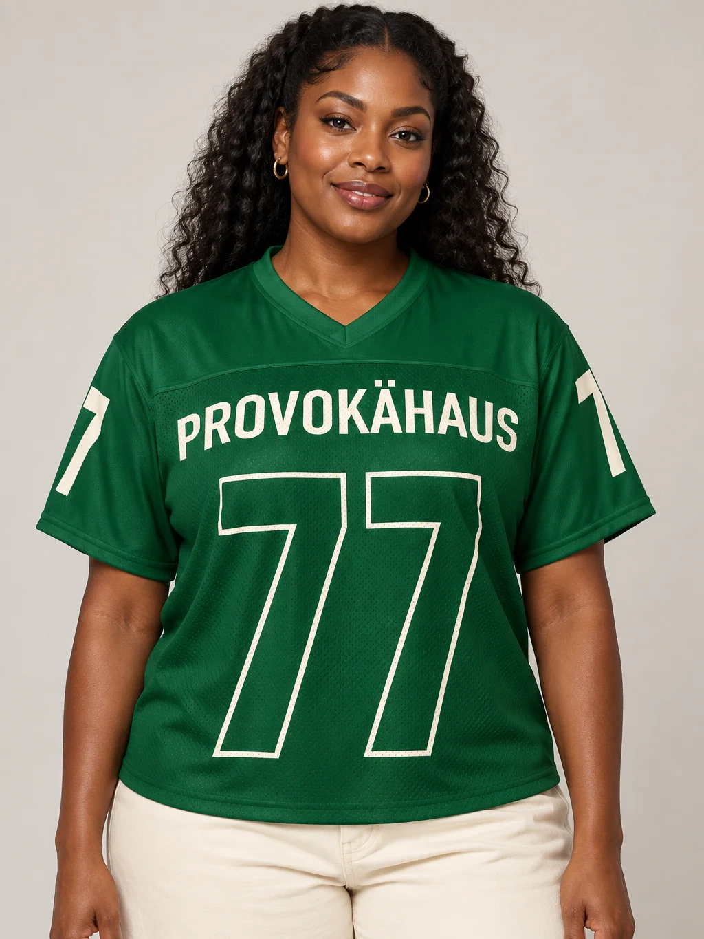 PROVOKÄHAUS Culture Club 77 Jersey — Forest Green & Cream product image (1)