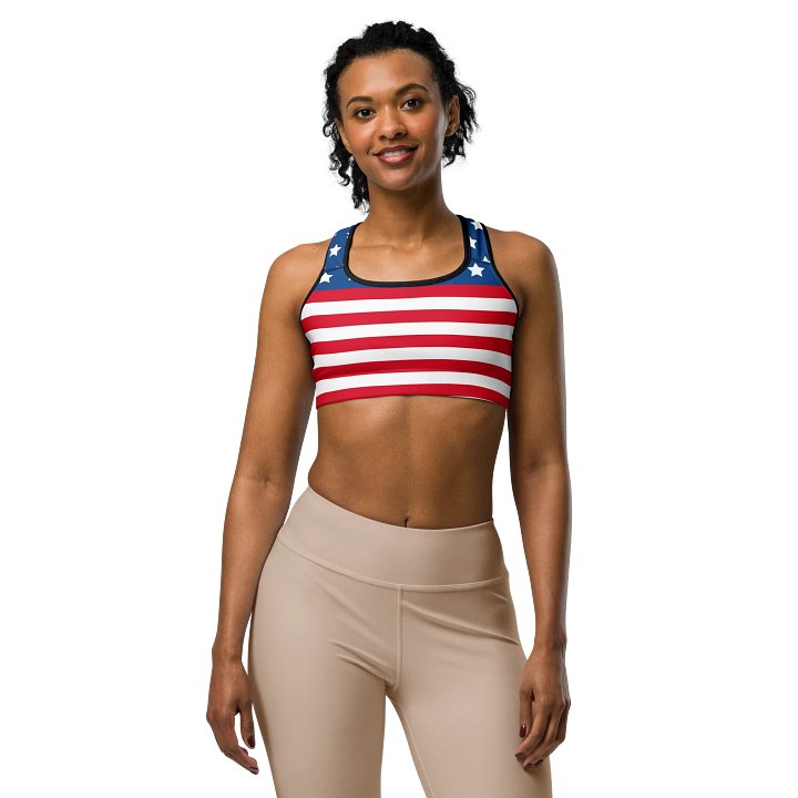 Patriotic Stars & Stripes Sports Bra product image (1)